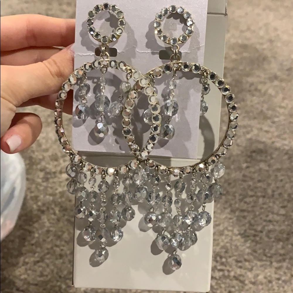 Pageant Custom made silver earrings/pageant earrings